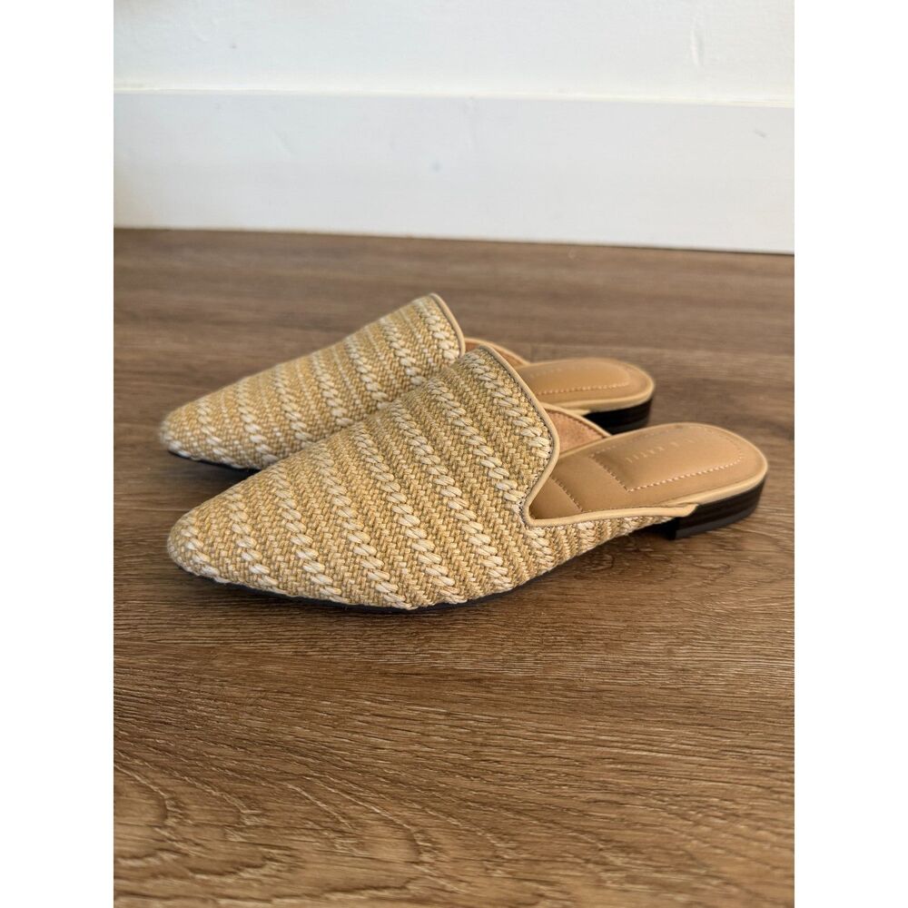 Kelly & Katie Adria Raffia Woven Pointed Toe Mule Flats 6.5